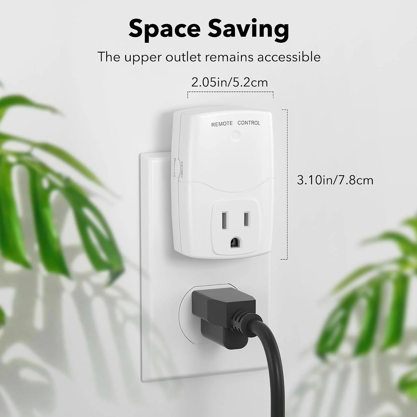 Mini Wireless Remote Control Outlet Switch Power Plug in for Household Appliances, Wireless Remote Light Switch, LED Light Bulbs, White (1 Remote + 3 Outlet) 1250W/10A