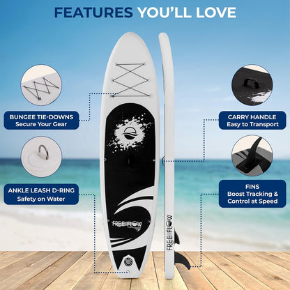 Stand up Inflatable Paddle Board with Premium SUP Accessories – Wide Stable Design with Non-Slip EVA Deck Pad for Adults and Youth of All Skill Levels