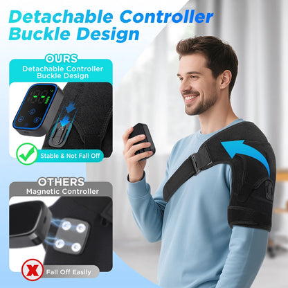 Detachable Wireless APP Control Electric Heating Vibration Shoulder Knee Massager Brace 3 Levels Timer Shoulder Massage Belt Bra