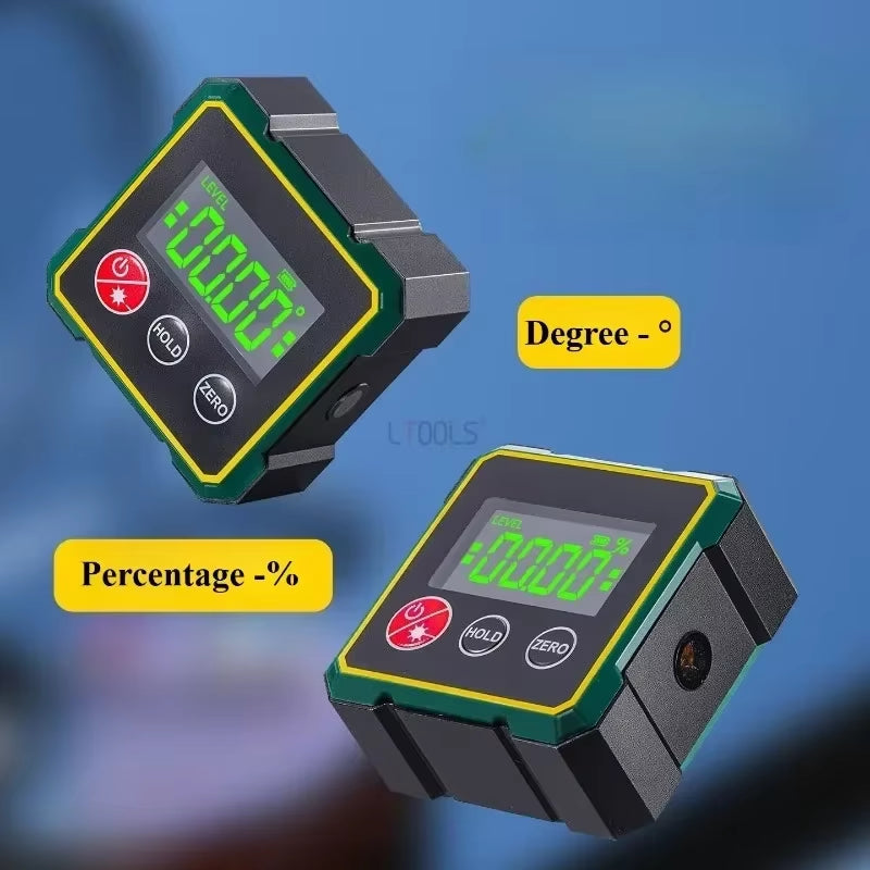 Laser Electronic Measurement Level Digital Display Slope Inclinometer USB Charging Angle Finder Double Sided Magnetic Protractor