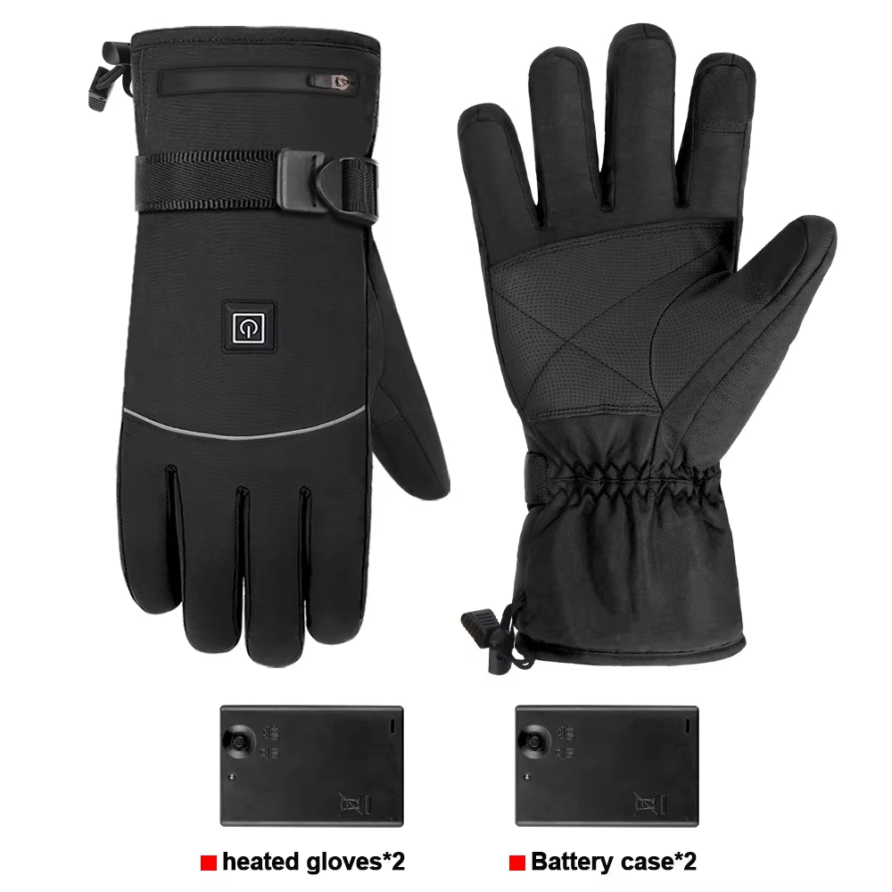 Motorcycle Heated Gloves Winter Warm Heated Gloves Skiing Snowboarding Waterproof Touch Screen Motorcyclist Heated Gloves