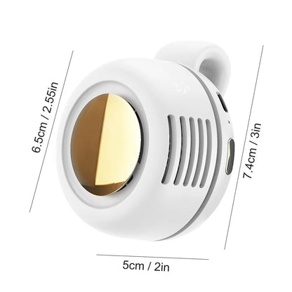 Small Whirlwind Clip Fan Quiet Lightweight Leafless Fan Silent Waist Neck Fan USB Rechargeable Portable Belt Fan for Office Gym