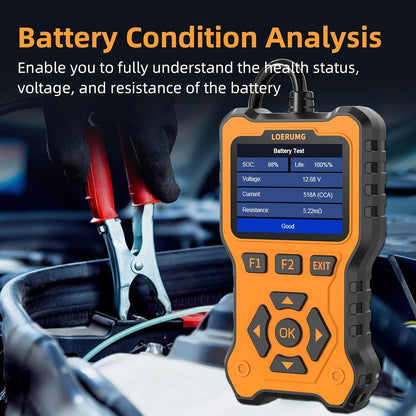 Car Battery Tester 12V 24V Load Tester,100-2000Cca Automotive Alternator Tester Battery Analyzer Digital Charg System Tester Scan Tool Crank System Tester for Truck Marine Motorcycle SUV Boat.