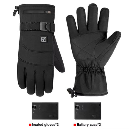 Motorcycle Heated Gloves Winter Warm Heated Gloves Skiing Snowboarding Waterproof Touch Screen Motorcyclist Heated Gloves
