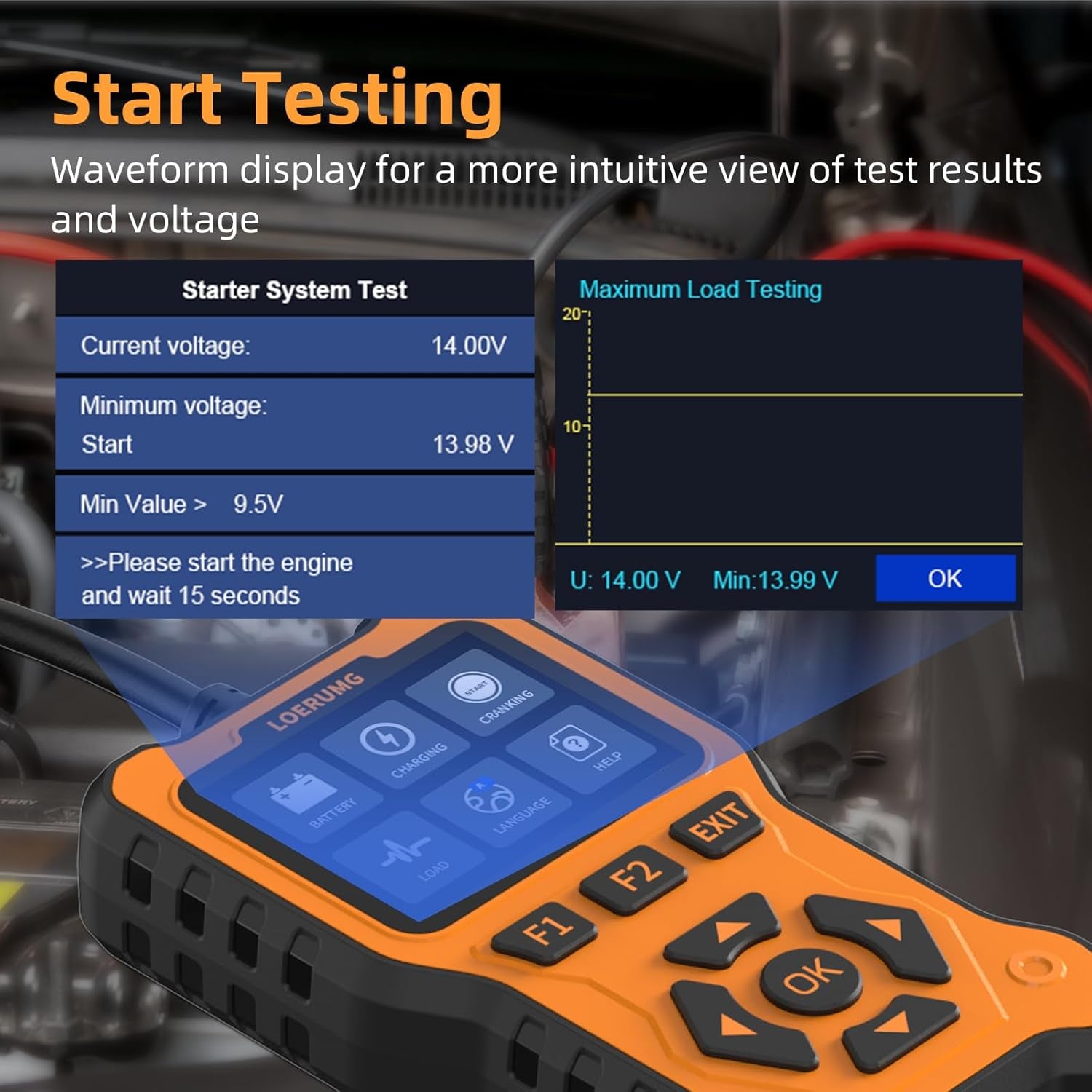 Car Battery Tester 12V 24V Load Tester,100-2000Cca Automotive Alternator Tester Battery Analyzer Digital Charg System Tester Scan Tool Crank System Tester for Truck Marine Motorcycle SUV Boat.