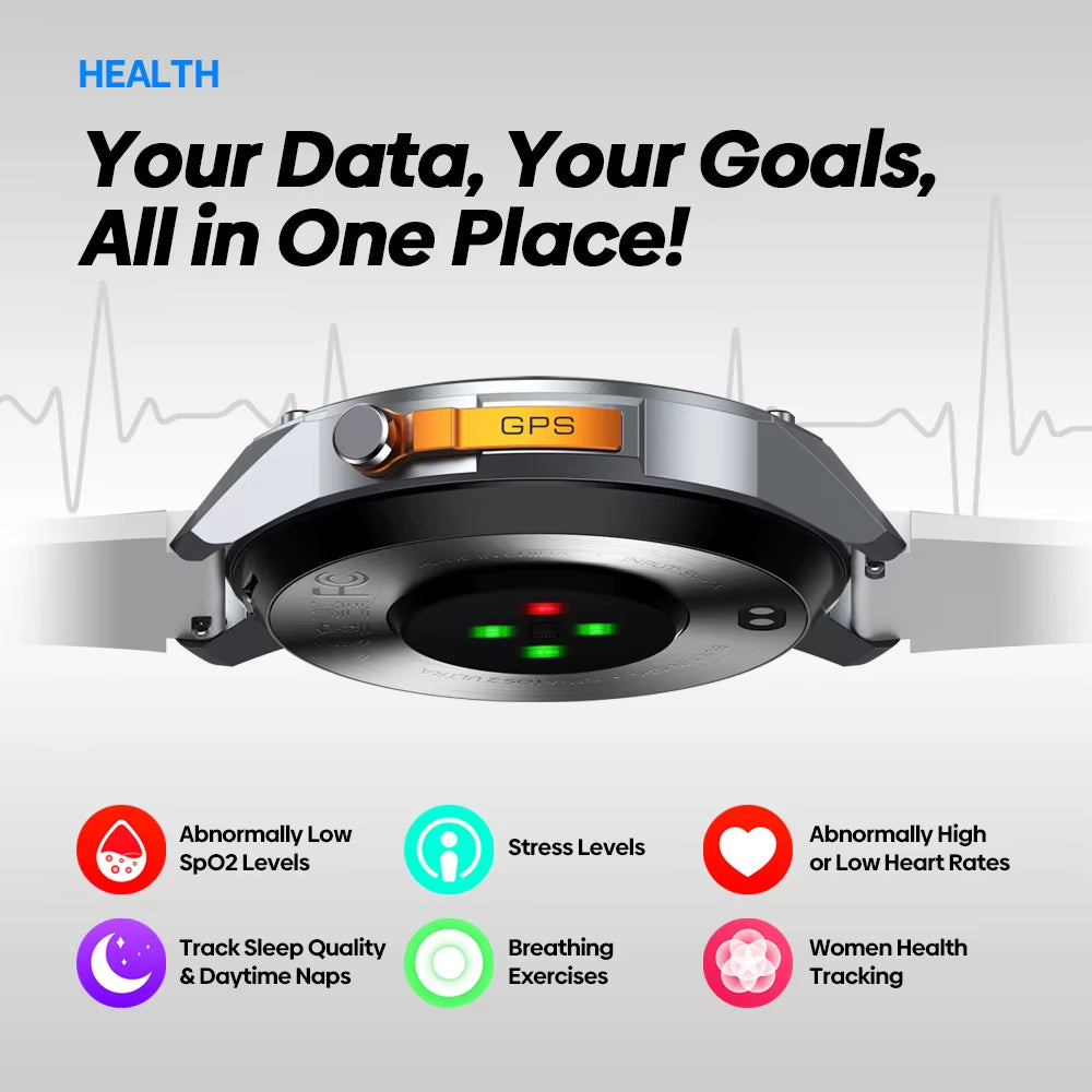 New  Stratos 2 Ultra GPS Smart Watch Built-In Compass Barometric Altimeter Dual-Band GNSS Voice Calling Smartwatch 10 ATM