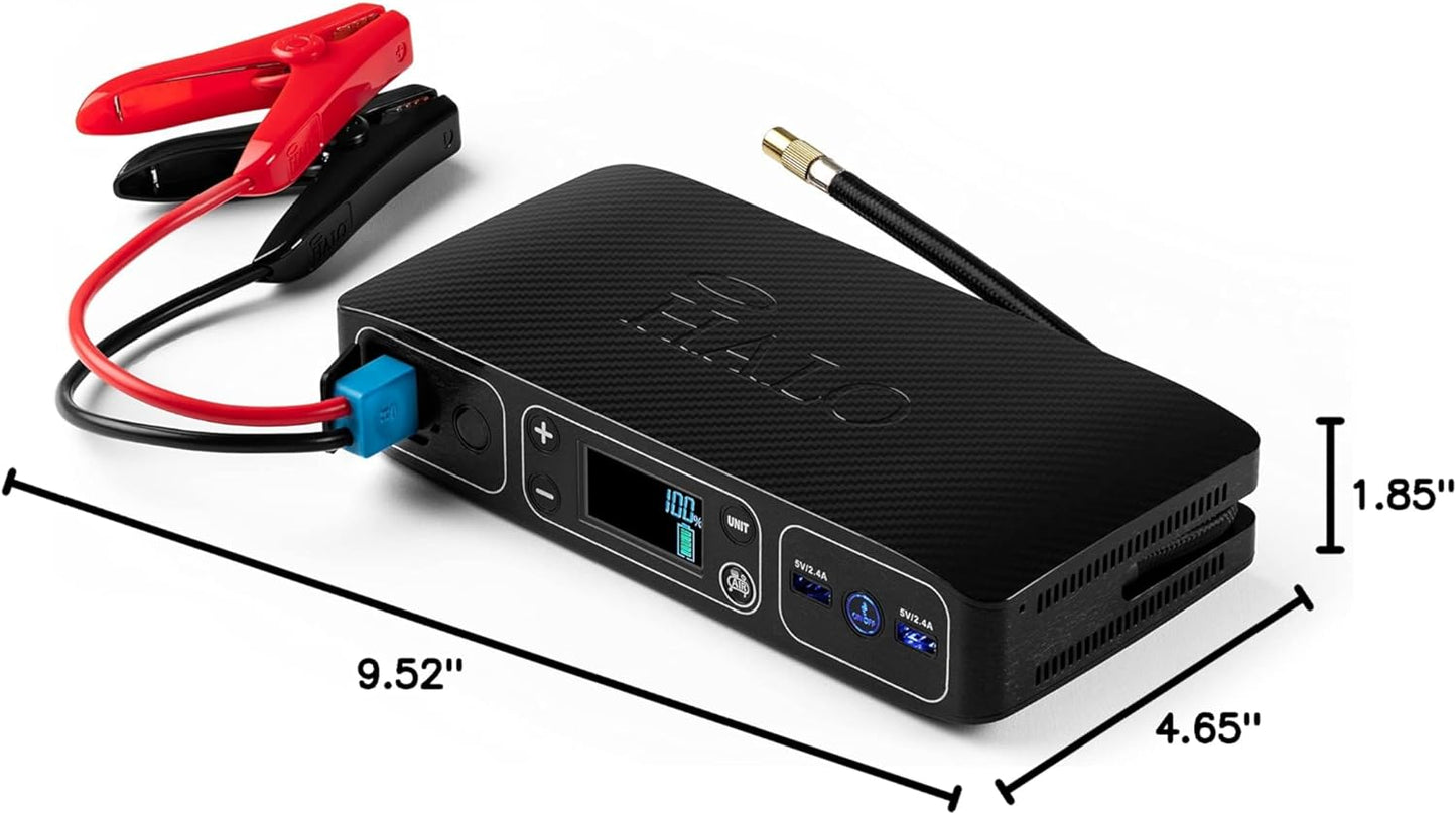 Bolt Air 58830 Portable Car Battery Jump Starter | 100 PSI Air Compressor, 58.8Wh USB Power Bank, Emergency Floodlight & Charger, Jumps Cars Suvs & Trucks, Inflates Tires, TSA Approved — Black