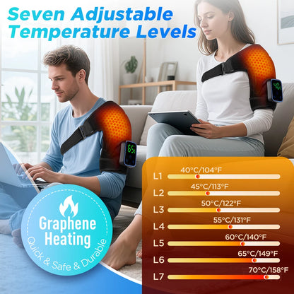 Detachable Wireless APP Control Electric Heating Vibration Shoulder Knee Massager Brace 3 Levels Timer Shoulder Massage Belt Bra