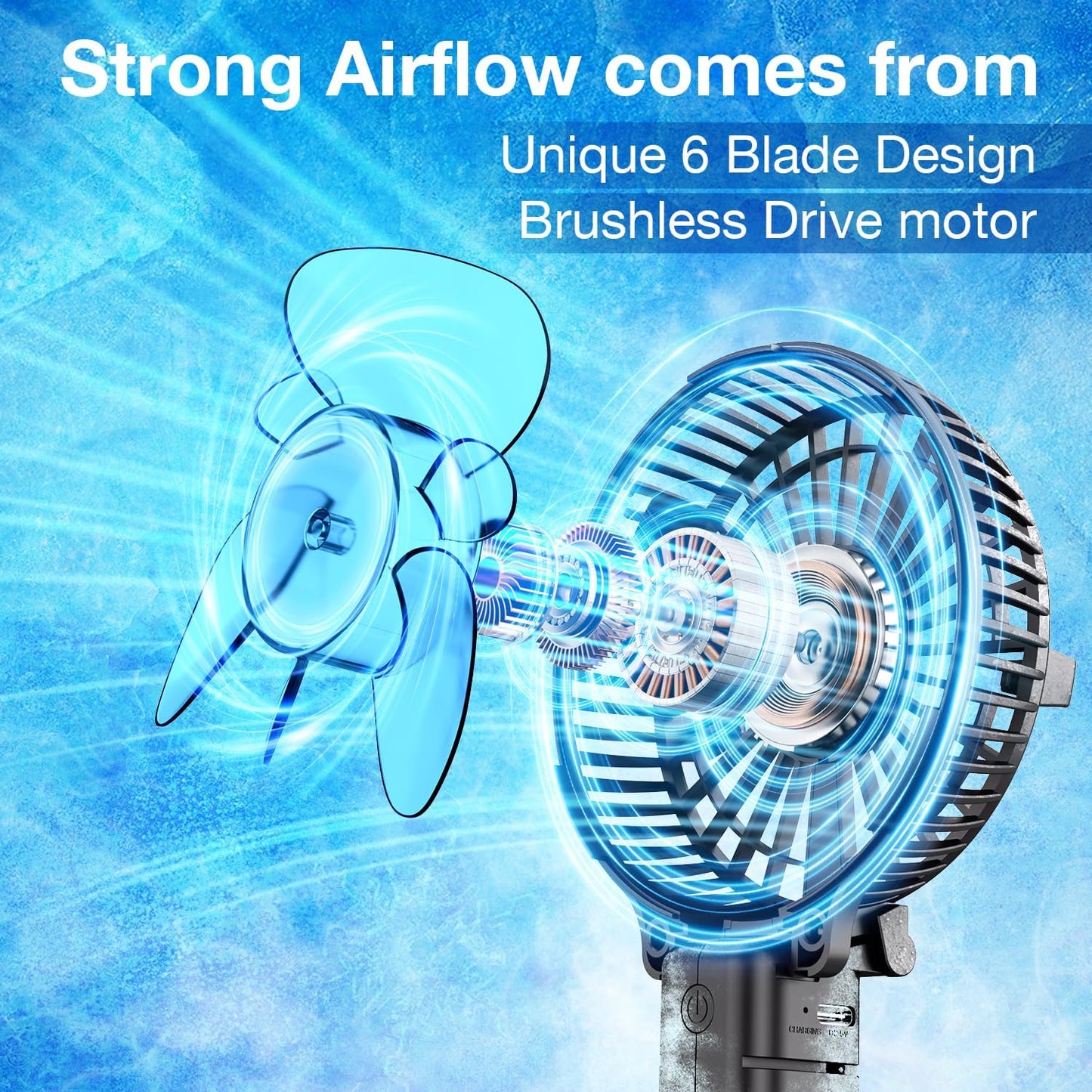 Portable Handheld Fan, Powerful+Durable+4000Mah+180° Foldable, Mini Table Fans with USB Rechargeable Battery Operated Cooling Accessories for Personal Use, Travel, Office Black