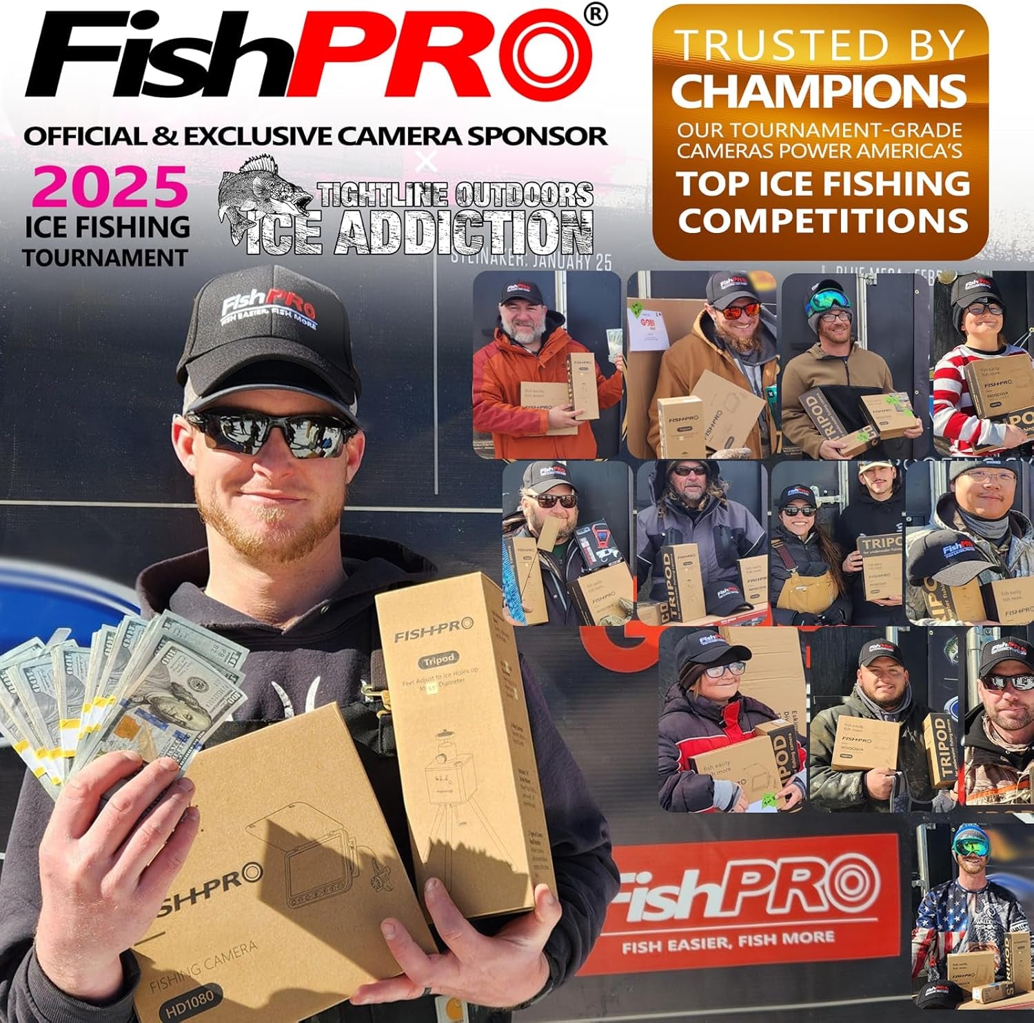 [® 2026 Upgrade] 4.5'' True HD 1080P Underwater Fishing Camera (Plug & Play) - Ice Fishing Camera Underwater W/ 5,000Mah, USB-C, IR+LED, Fish Finder for Ice/Lake/Kayak, 20M/66Ft