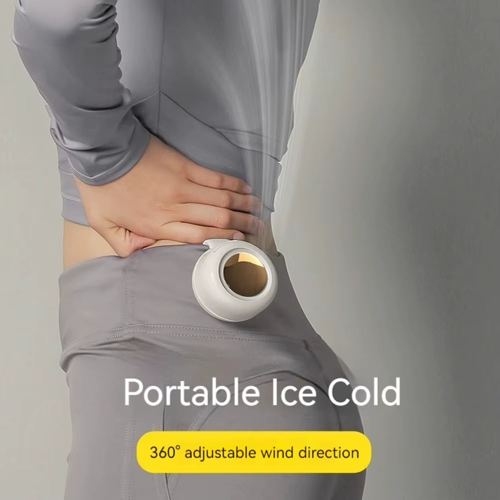 Small Whirlwind Clip Fan Quiet Lightweight Leafless Fan Silent Waist Neck Fan USB Rechargeable Portable Belt Fan for Office Gym